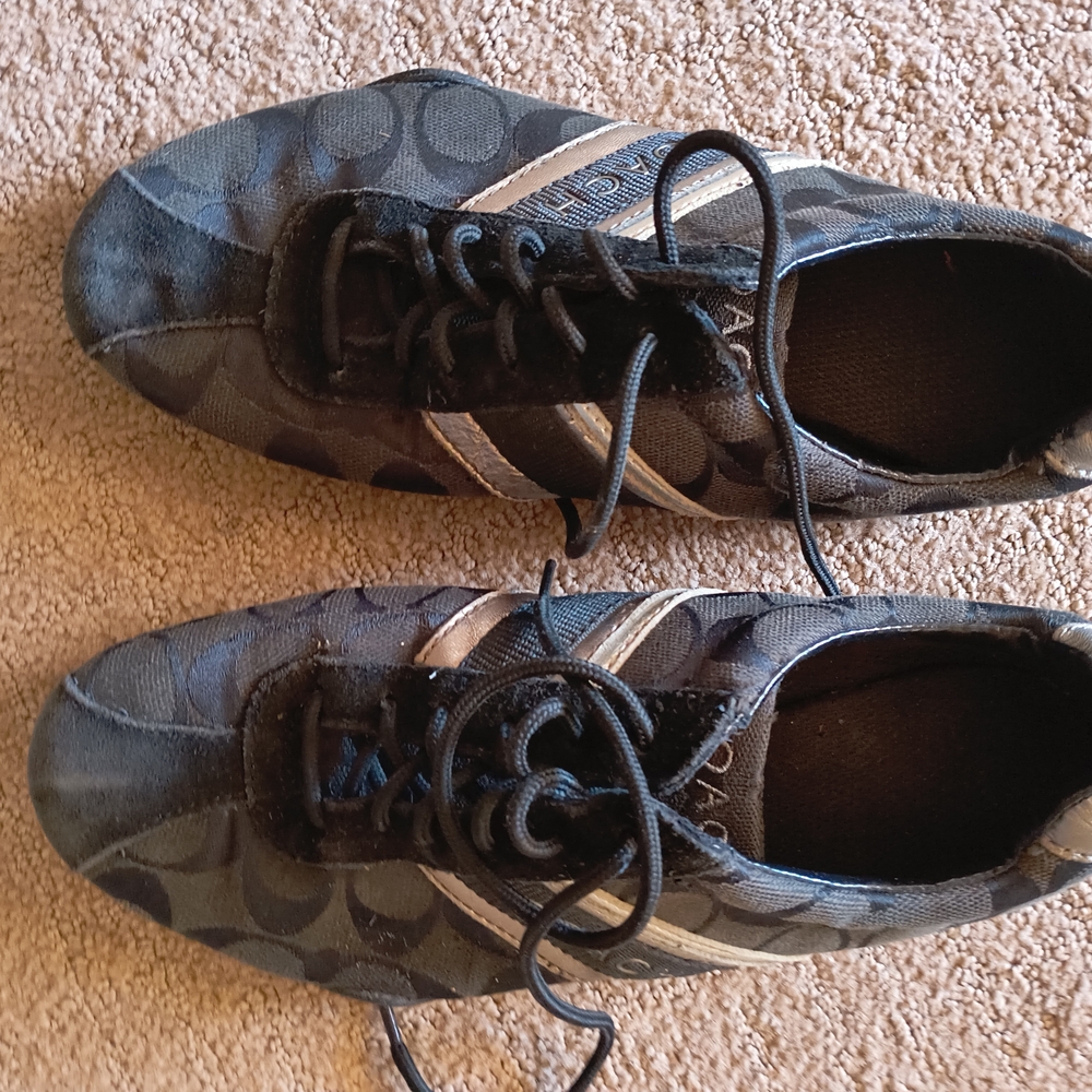 Coach Black and Silver Women's Sneakers